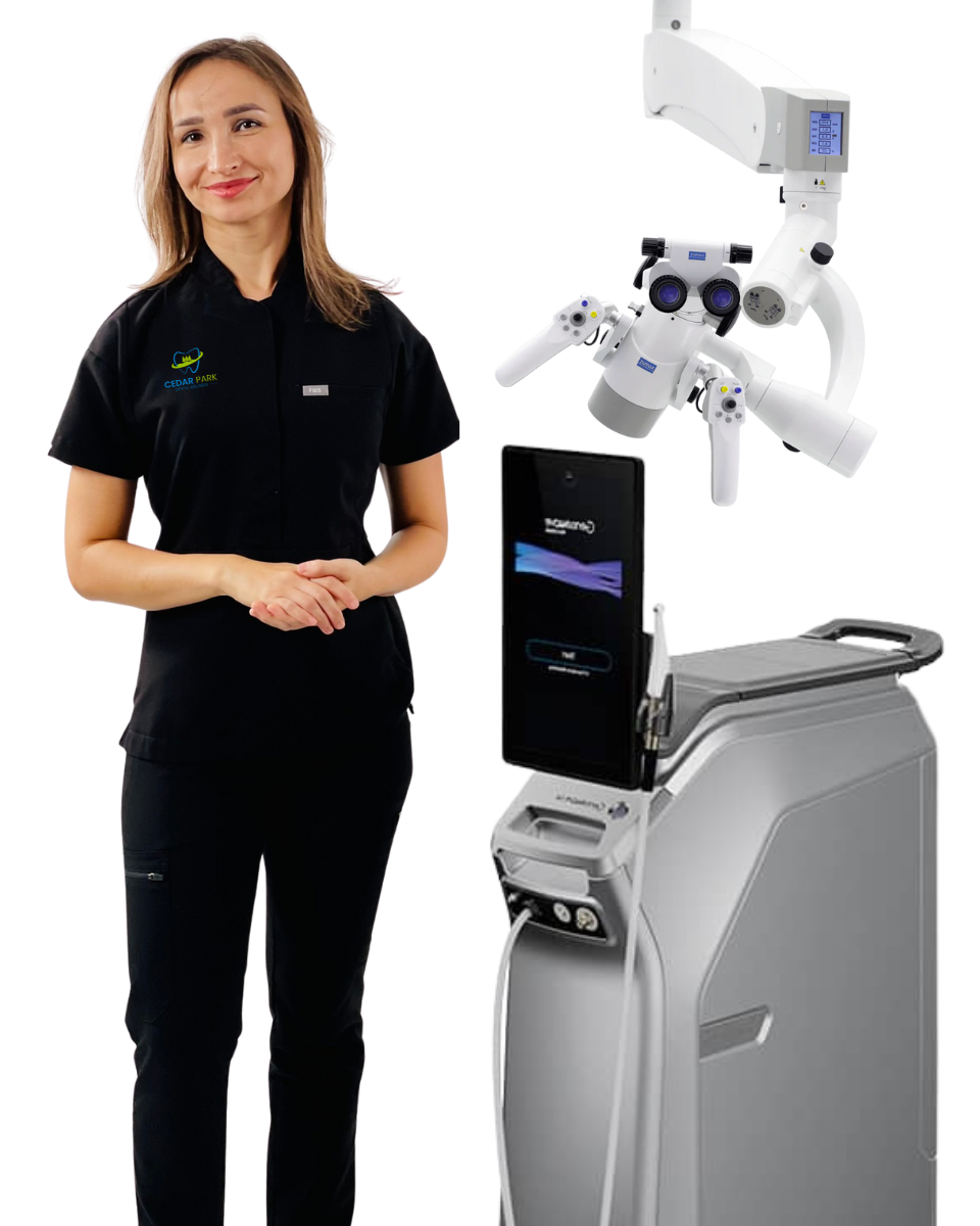 Happy patient receiving gentle root canal treatment at Cedar Park Dental Wellness